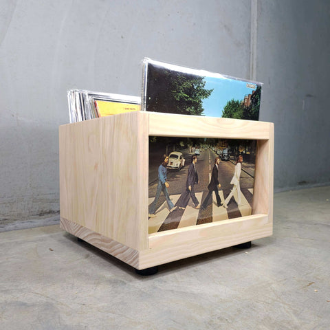 Australian vinyl record flip bin handmade from sustainable materials